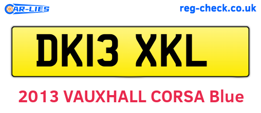 DK13XKL are the vehicle registration plates.