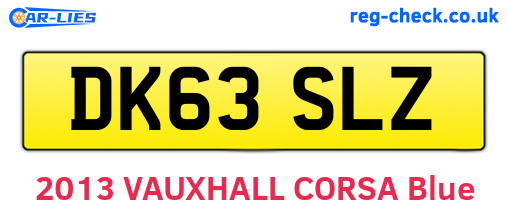 DK63SLZ are the vehicle registration plates.