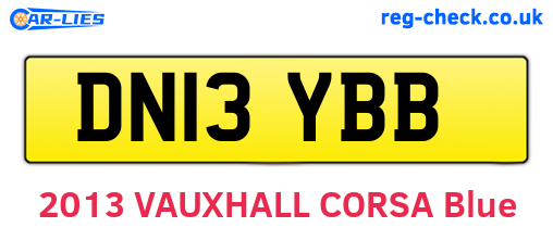 DN13YBB are the vehicle registration plates.