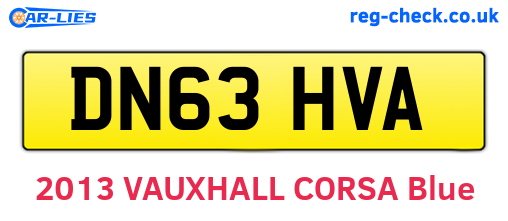 DN63HVA are the vehicle registration plates.