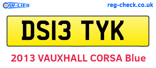 DS13TYK are the vehicle registration plates.