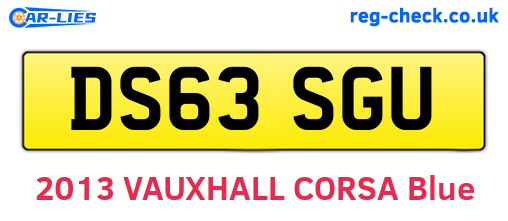 DS63SGU are the vehicle registration plates.