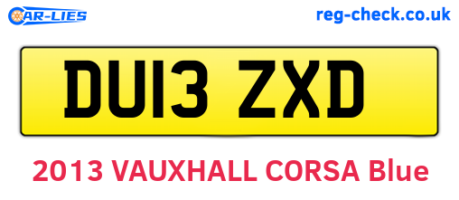 DU13ZXD are the vehicle registration plates.