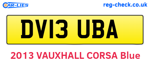 DV13UBA are the vehicle registration plates.