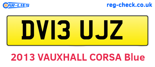 DV13UJZ are the vehicle registration plates.