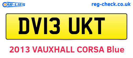 DV13UKT are the vehicle registration plates.