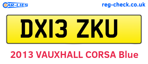 DX13ZKU are the vehicle registration plates.