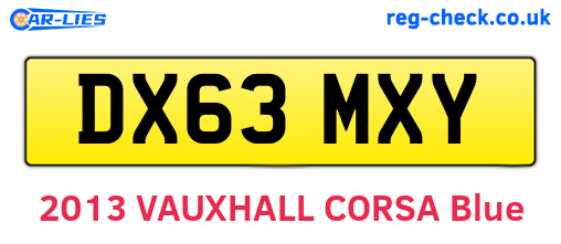 DX63MXY are the vehicle registration plates.