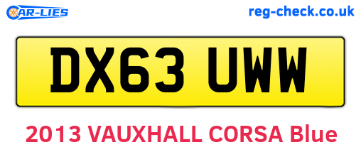 DX63UWW are the vehicle registration plates.