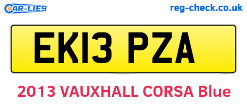 EK13PZA are the vehicle registration plates.