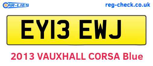 EY13EWJ are the vehicle registration plates.
