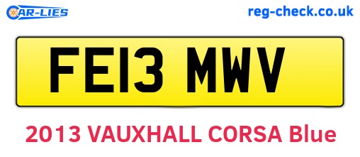 FE13MWV are the vehicle registration plates.