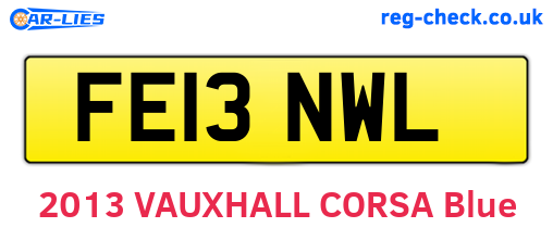FE13NWL are the vehicle registration plates.