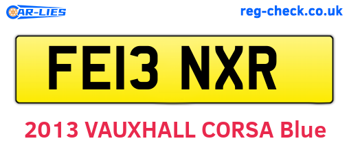 FE13NXR are the vehicle registration plates.