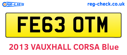 FE63OTM are the vehicle registration plates.