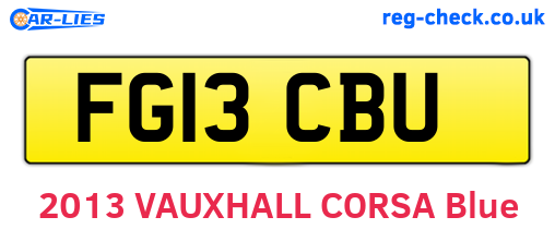 FG13CBU are the vehicle registration plates.