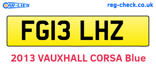 FG13LHZ are the vehicle registration plates.