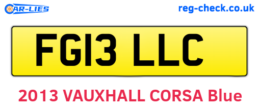 FG13LLC are the vehicle registration plates.