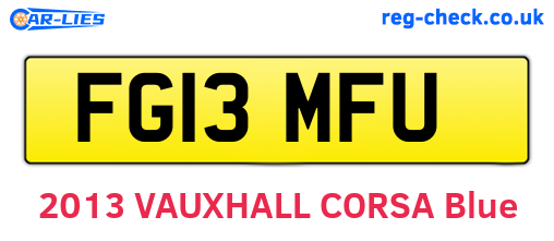 FG13MFU are the vehicle registration plates.