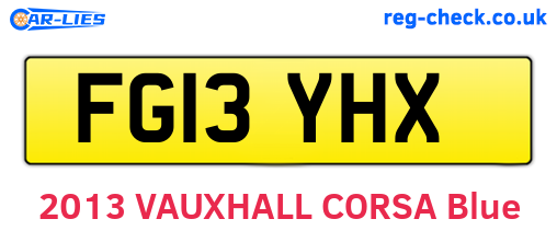 FG13YHX are the vehicle registration plates.