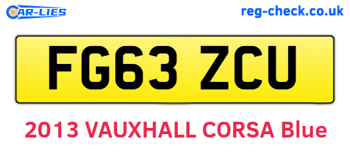 FG63ZCU are the vehicle registration plates.