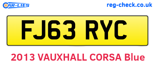 FJ63RYC are the vehicle registration plates.
