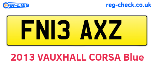 FN13AXZ are the vehicle registration plates.