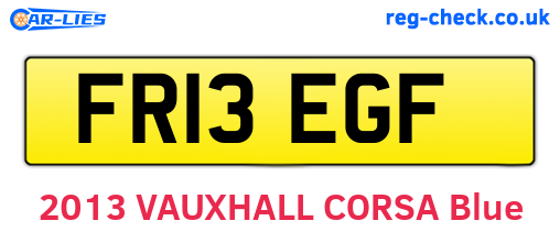 FR13EGF are the vehicle registration plates.