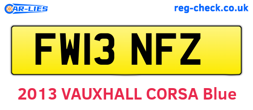 FW13NFZ are the vehicle registration plates.
