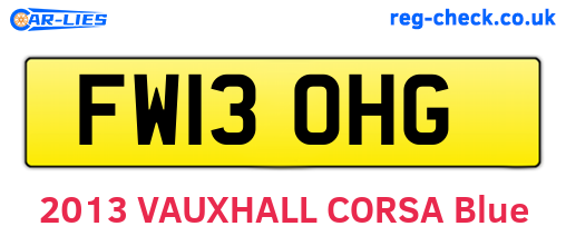 FW13OHG are the vehicle registration plates.
