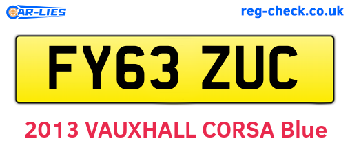 FY63ZUC are the vehicle registration plates.