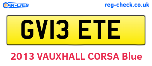 GV13ETE are the vehicle registration plates.