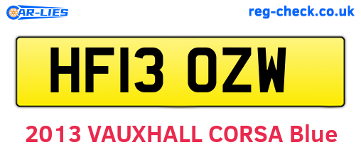 HF13OZW are the vehicle registration plates.
