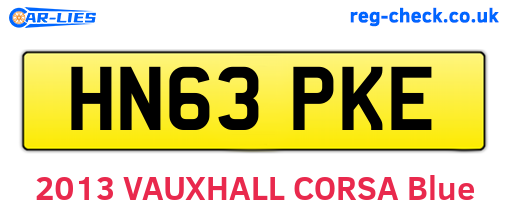 HN63PKE are the vehicle registration plates.