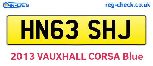 HN63SHJ are the vehicle registration plates.