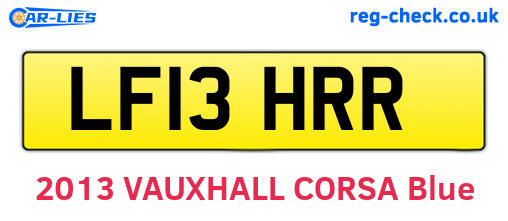 LF13HRR are the vehicle registration plates.