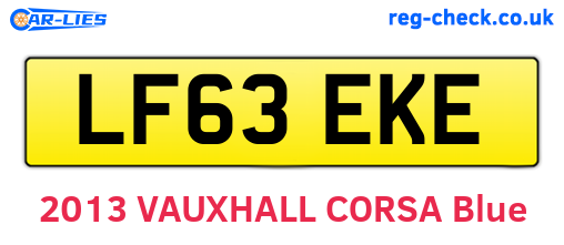 LF63EKE are the vehicle registration plates.