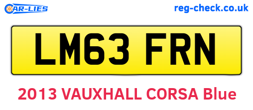 LM63FRN are the vehicle registration plates.