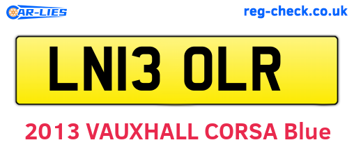 LN13OLR are the vehicle registration plates.