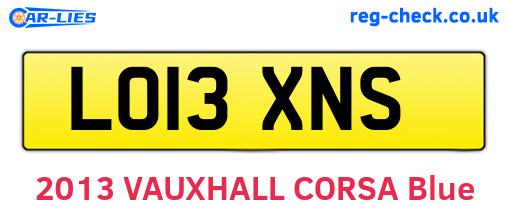 LO13XNS are the vehicle registration plates.