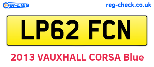 LP62FCN are the vehicle registration plates.