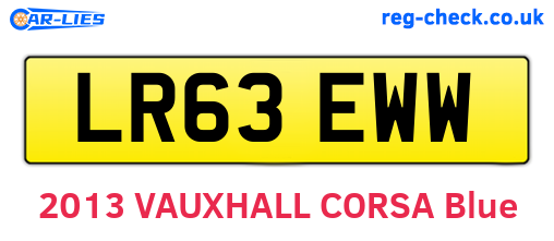 LR63EWW are the vehicle registration plates.