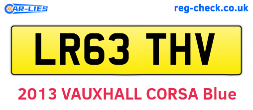 LR63THV are the vehicle registration plates.