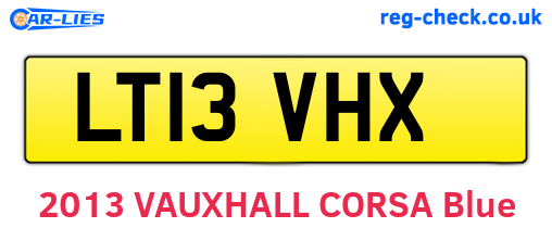 LT13VHX are the vehicle registration plates.