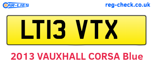 LT13VTX are the vehicle registration plates.
