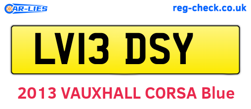 LV13DSY are the vehicle registration plates.