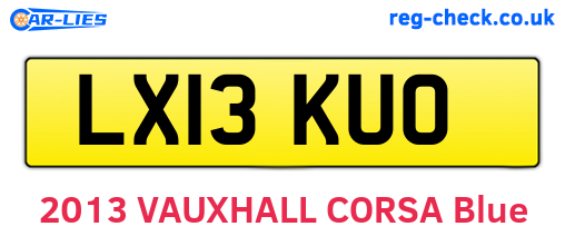 LX13KUO are the vehicle registration plates.