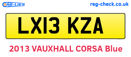 LX13KZA are the vehicle registration plates.