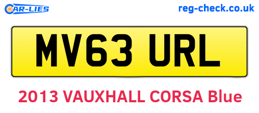 MV63URL are the vehicle registration plates.