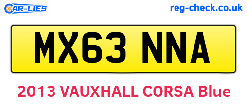 MX63NNA are the vehicle registration plates.